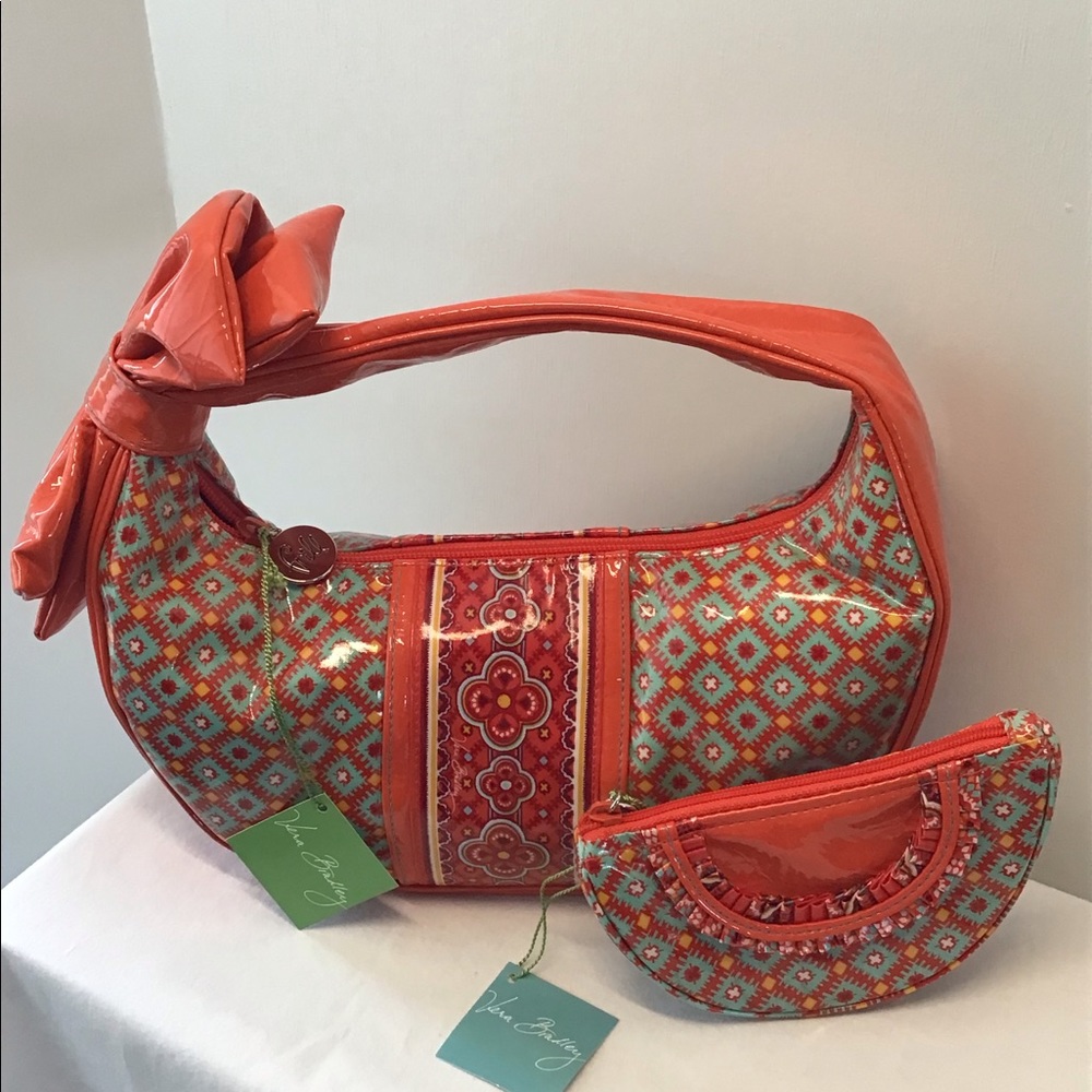 Vera Bradley Frill Paprika Hobo & Pouch NWT